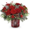 Illuminate your holiday festivities with this enchanting Christmas bouquet, elegantly arranged in