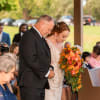 Beautiful reach sunny orange colors roses, dahlias, daisies, alstroemeria and other filler
