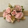 Pink spray rose corsage 

Please specify color of the bracelet 