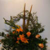 Fall, masculine, mixed floral and greenery basket