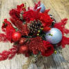 christmas centerpiece with preserved flowers