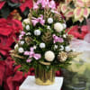 This lovely coquette hand crafted boxwood tree with the colors pink and