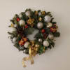Beautiful, cheerful Christmas/  New Year 8&quot; round wreath with silver &amp;