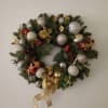 Beautiful, cheerful Christmas/  New Year 8&quot; round wreath with silver &amp;
