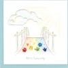 Send a note of sympathy in our quilled Rainbow Bridge card to