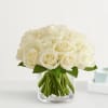 Classic white roses with a contemporary twist. Our soothing blooms are tightly