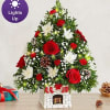 Ceramic Chimney xmas tree with roses and cushions and ornaments 
picture shown