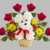Unleash smiles with our DOG In a Basket arrangement! Hand-designed in a