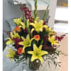 A very unique fiery mix of texture and color, this bouquet is