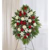 Send you sincere condolences with this tradition red and white standing sympathy
