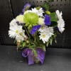 Purple, green and white bouquet 