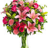 What&#039;s better than pink? More pink! This blissful arrangement of roses and
