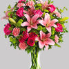What&#039;s better than pink? More pink! This blissful arrangement of roses and