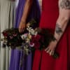 Beautiful bright summer mix colors garden flowers bridesmaids handtied bouquet