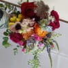 Beautiful bright summer mix colors garden flowers bridesmaids handtied bouquet