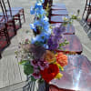 Beautiful small pew chair bouquets 