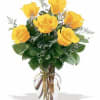 This is the perfect half dozen yellow roses to bring sunshine to