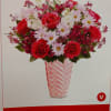 Hot pink roses white stock purple Alstremeria lavender daisies purple wax flower