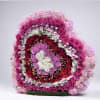 Rows of hearts in various flowers