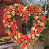 Beautiful heart wreath with an assortment of roses, carnations and sweetheart roses