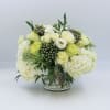 Dublin is a luxurious display of White Hydrangea, Green Roses, White Roses