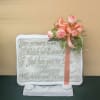 A concrete stone plaque and foot base, with assorted sympathy verses.