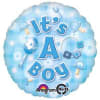 Select this adorable It&#039;s a Boy mylar balloon that has printed rattles