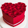 This is a next-level vibe! A heart-shaped box packed with fire-red roses&mdash;straight-up