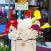 Mix spring flowers with designer gift box, we have Louis Vuitton, Prada