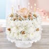 Birthday Flower Cake is made of fresh flower blooms and birthday candles