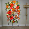 Elevate any memorial with our stunning standing floral arrangement, featuring a vibrant