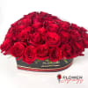45 red roses in a black heart shaped box. So Romantic! 