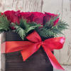 This eye-catching arrangement offers a modern twist on the classic dozen. Rustic