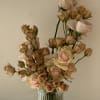 For the neutral lover. 12 dozen quicksand roses and Sahara spray roses