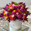 Inspired by the colorful charm of the World, this autumn bouquet is