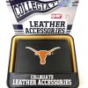 Featuring a faux leather design and larger capacity, this wallet has plenty