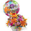 . &ldquo;A vibrant and cheerful flower basket, perfect for celebrating birthdays. Featuring