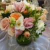Soft pastel colored roses and other premium flowers in shades of pink