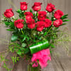 Deluxe means with more exotic greenery and filler flower selection.
Red Dozen unless