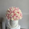 This beautiful arrangement filled with the white and pink roses to deliver