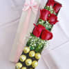 6 beautiful roses with 9 gourmet chocolate balls 
