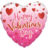 HAPPY VALENTINE&#039;S DAY 
18&quot; HELIUM FILLED MYLAR BALLOON
QTY. 1