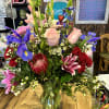 UPSCALE BEAUTIFUL MIXED COLORED BLOOMS WITH LILLIES, HYDRANGEA, ROSES, PROTEA, AND IRIS