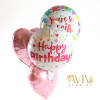 Helium inflated and attached to a weight arranged elegantly with matching ribbon.