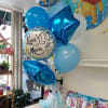 Totally customizable baby first block for Boy blue balloons or Girl pink