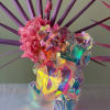  - Radiates vibrant energy with neon floral arrangement
- Features bright purple