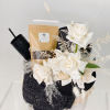 - FLORAL ARRANGEMENTS - WHITE ROSES &amp; BLEACHED WHITE LEAVES AND PAMPAS
-