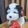 8.5 Plush Dog &quot;I Love You&quot; on the Heart 