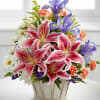 Wondrous Nature Bouquet is bountifully bedecked with a dazzling display of color