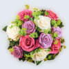 BEAUTIFUL MIX DOZEN COLOR ROSES WRAP BOUQUET